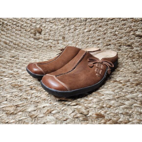 Naturalizer Fanner Slip On Leather Suede Casual Brown Flats Mules Women's 9 M - Picture 4 of 10